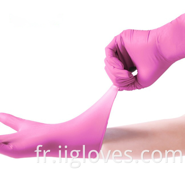 Gants de nitrile Boîtes de fournisseurs en poudre Pink White Bleu Bleu Nitrile Gants fabricant